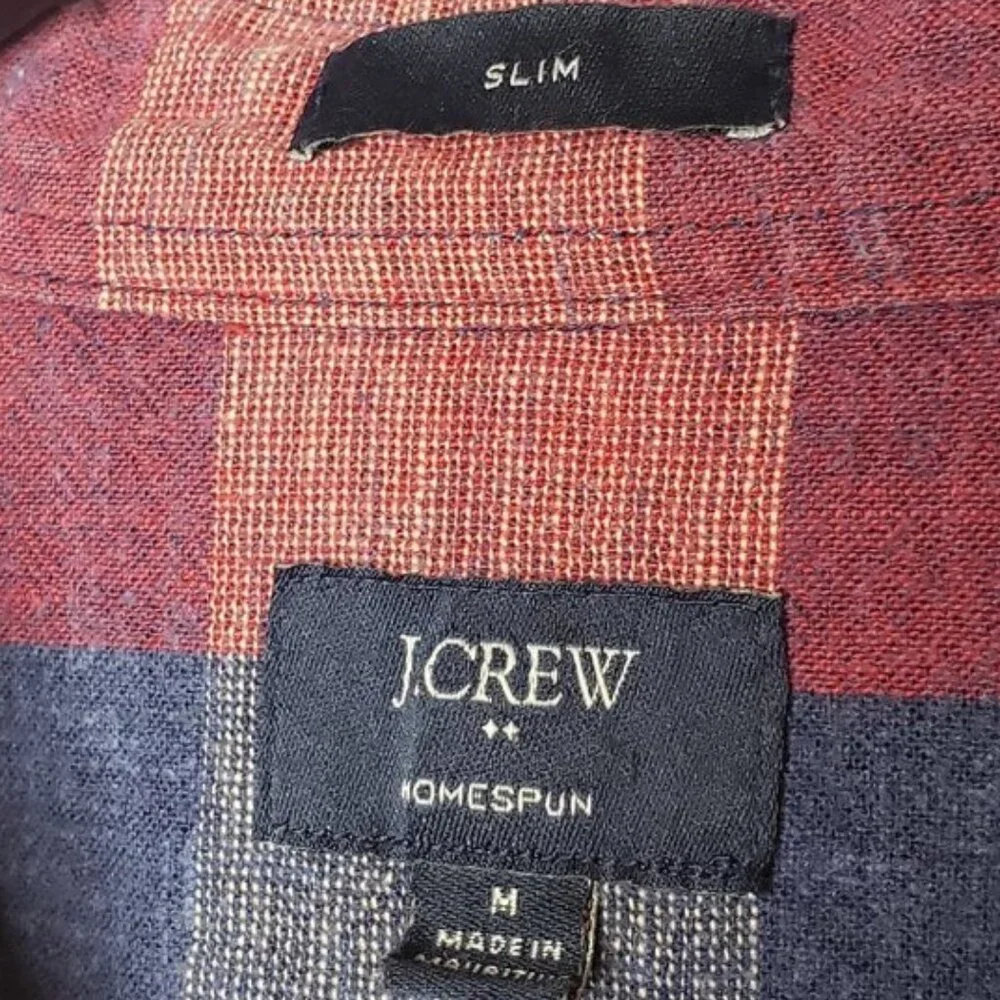 J Crew Homespun Slim Buffalo Plaid Shirt Men's Button Down Preppy Country Farm M